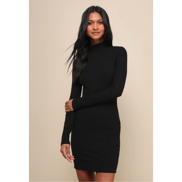 Lulus Dresses & Skirts - Lulus Longsleeve Ribbed Bodycon Dress in Black